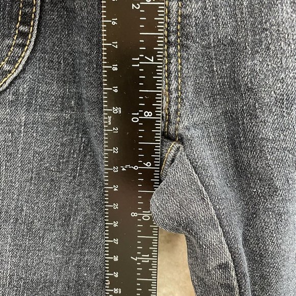 Y2K 2000 Apple Bottoms Bimbo McBling Embroidered Rhinestone Denim Bermuda 4 26 S - Picture 8 of 11